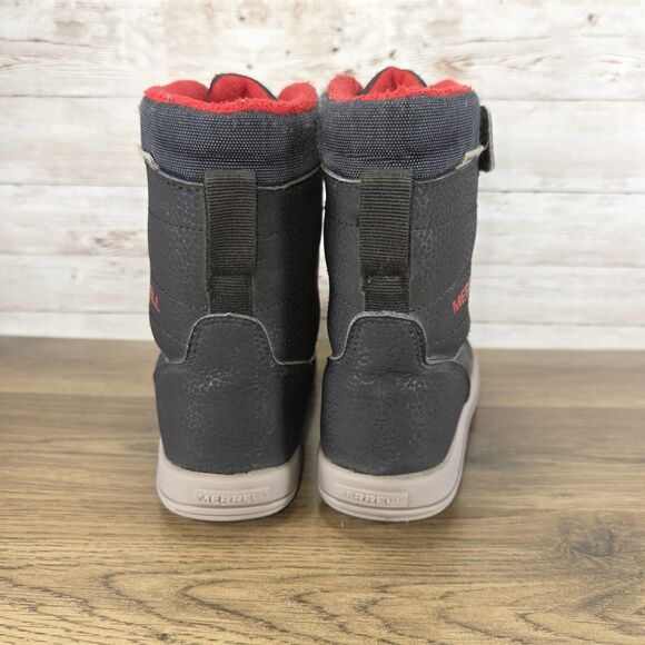 Merrell Kids Snow Storm Boots Size 13 Waterproof Insulated Unisex Black Red - Picture 7 of 9